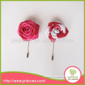 red rose flower satin ribbon brooch for wedding pin
